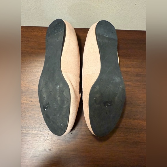 Jack Rogers Pink Suede Loafers Gold Anchor Embellishment Quiet Luxury Size 7 - Picture 5 of 6
